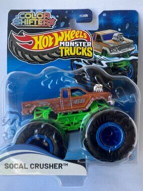 Hot Wheels Monster Trucks - SOCAL CRUSHER, Color Shifters Truck Orange/Green